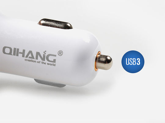 QIHANG CH-1630 Încărcător Auto 3A cu Porturi: 2xUSB Negru Culoare