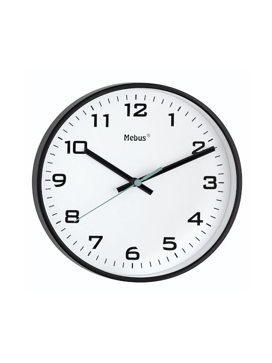 Mebus Wanduhr Kunststoff Weiß Ø20cm