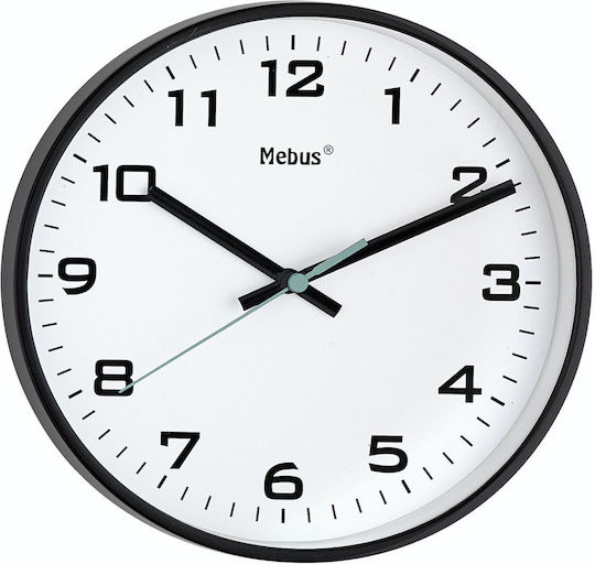 Mebus Wall Clock Plastic White Ø20cm
