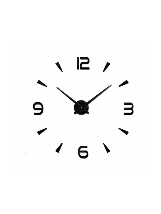 ZH034 3D Wall Clock Sticker Plastic Black