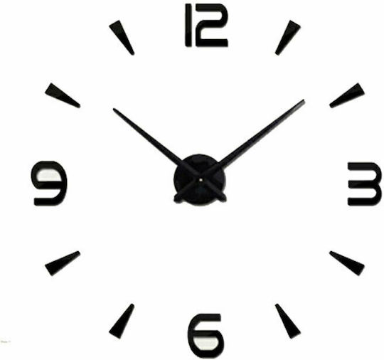 ZH034 3D Wall Clock Sticker Plastic Black