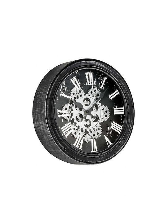 Justaminute Antique Wall Clock Metallic Black Ø33cm