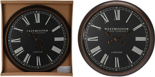 Westminister Αντικέ Ρολόι Τοίχου Πλαστικό Καφέ Ø76cm
