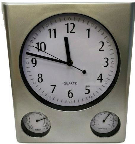 Wall Clock Plastic Silver Ø29.8cm