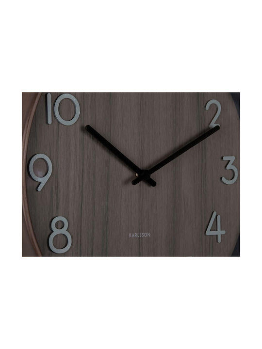 Karlsson Pure Wall Clock Walnut Ø40cm