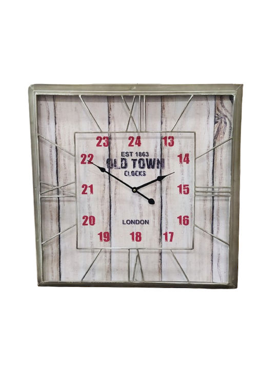 Etoile Ρολόι Τοίχου Μεταλλικό Μπεζ 60x60cm