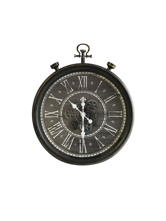 JK Home Decoration Ρολόι Τοίχου Πλαστικό Μαύρο Ø77cm