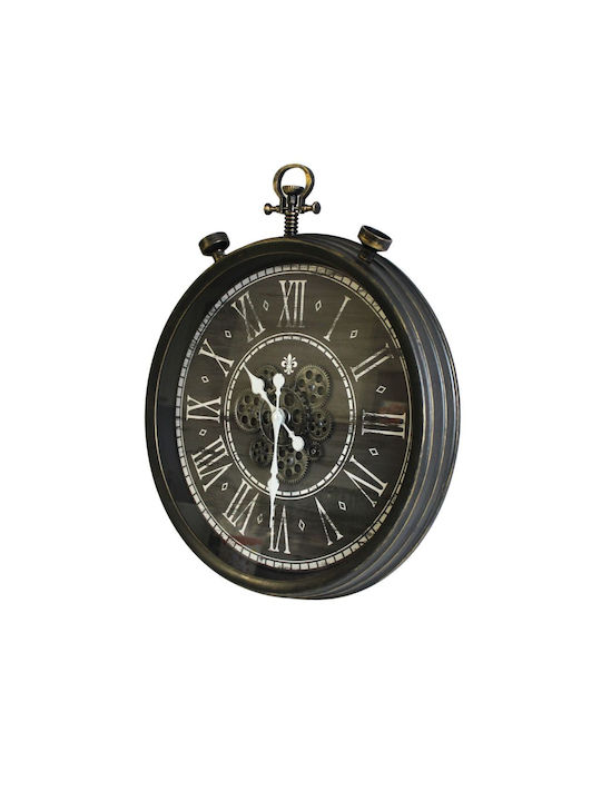 JK Home Decoration Ρολόι Τοίχου Πλαστικό Μαύρο Ø77cm