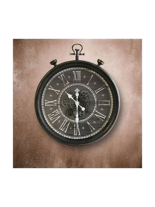 JK Home Decoration Ρολόι Τοίχου Πλαστικό Μαύρο Ø77cm