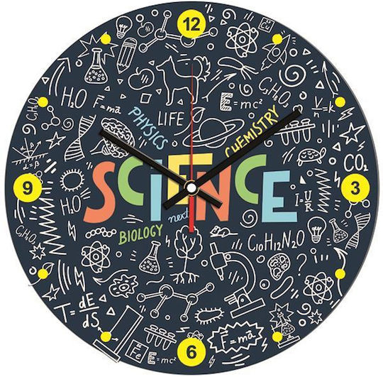 Next Science Ρολόι Τοίχου Πλαστικό Πολύχρωμο Ø31cm