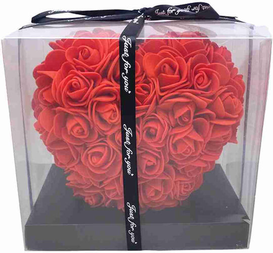 Heart of Artificial Roses Red 15cm in Box Dorosimo