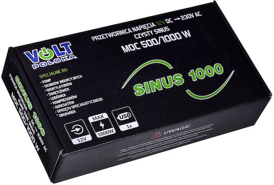Volt Polska Sinus Inverter Αυτοκινήτου Καθαρού Ημιτόνου για 12V DC