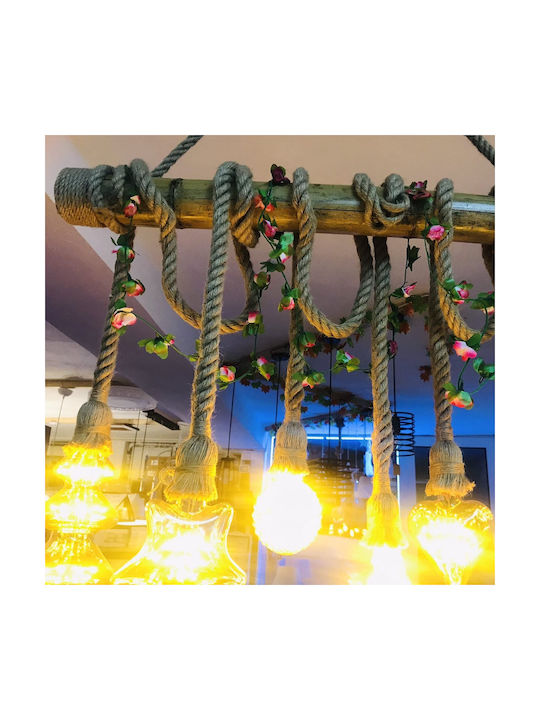 Led7 Hanging Artificial Plant Rose Yellow 225cm 40pcs