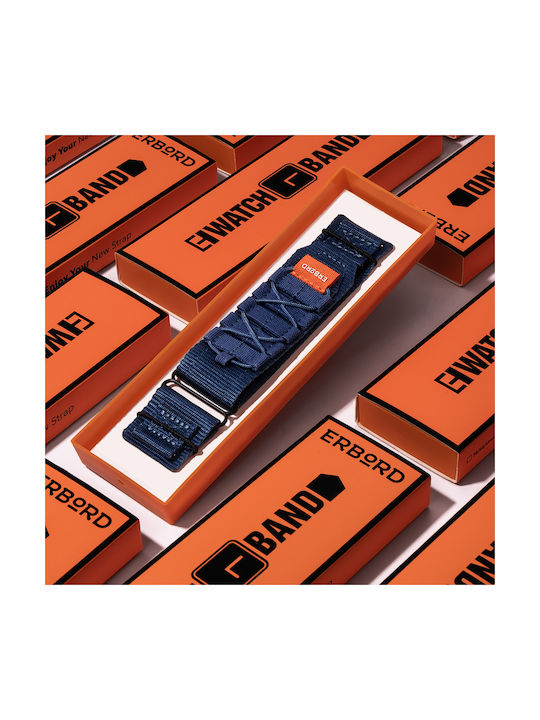 Erbord Curea Piele Albastru (Universal 22mm)