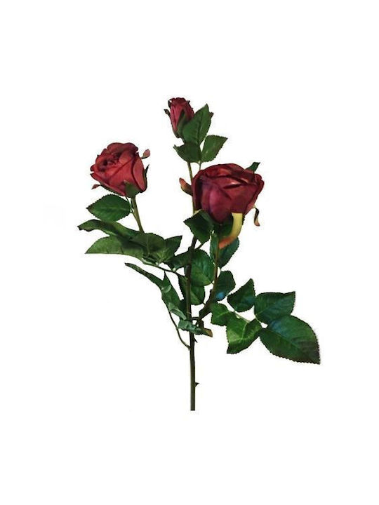 Zaros Künstlicher Dekorativer Zweig Rose Τριαντάφυλλο Red 78cm 1Stück