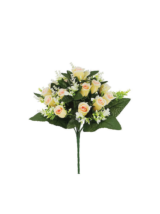 Marhome Bouquet of Artificial Flowers Rose Lavender Salmon/White 43cm