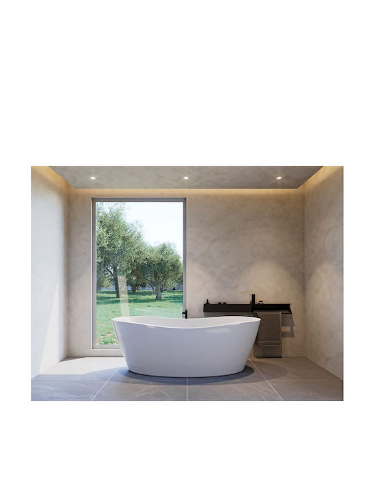 Verdi Wall Mounted Bathroom Shelf Metallic 70x9.3x12cm White