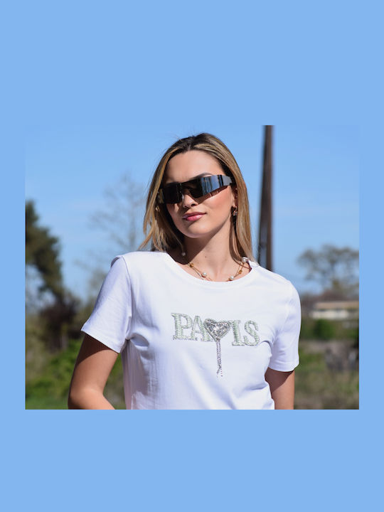 Bluze Damă de Calitate Excepțională Albă Strass Cod.lok15