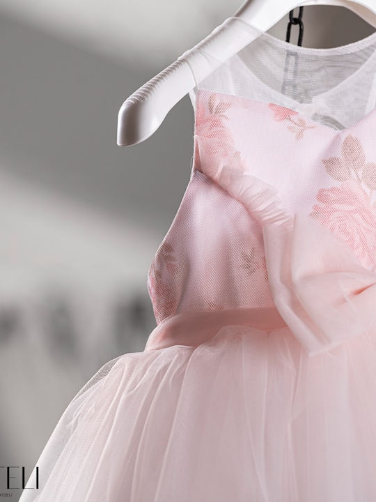 Vinte li Set De Haine De Botez Roz Pentru Fete Cu Accesorii Pentru Păr Și Rochie 2 Bucăți