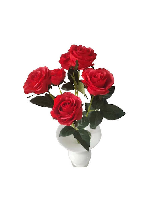 Supergreens Bouquet of Artificial Flowers Rose Κλωνάρι Red 55cm 1pcs