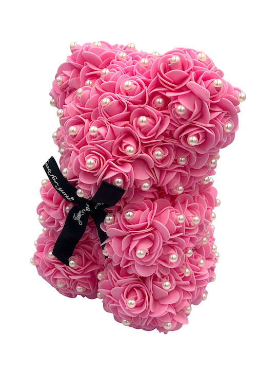 Teddybär aus künstlichen Rosen Rosa 25cm Cosmofan