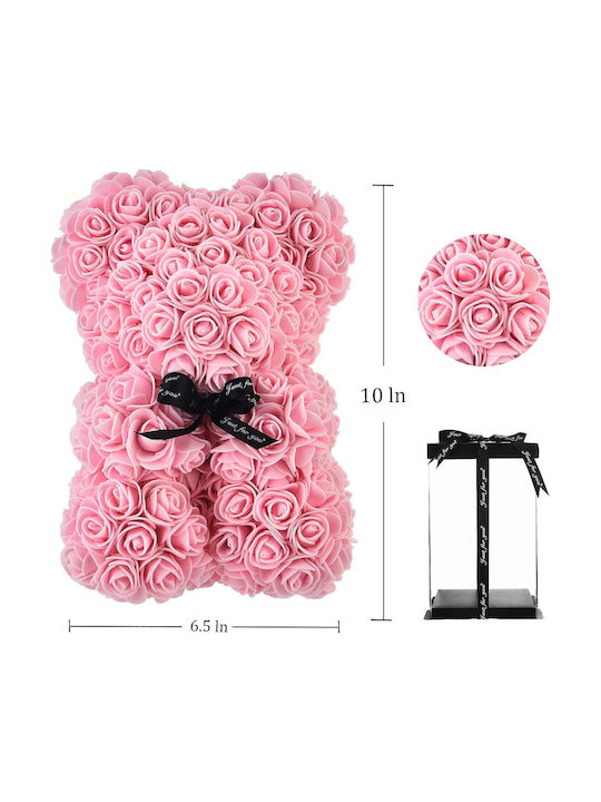 Bear of Artificial Roses Pink 40cm in Box