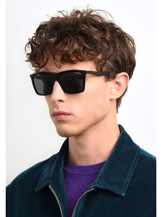 Polaroid Herren Sonnenbrillen mit Schwarzem Horn umrandetem Rahmen und Grauen Polarisiert Gläsern PLD2050/S 807/M9