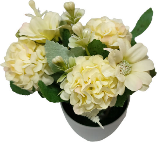 Τεχνητό Φυτό σε Γλαστράκι Λευκό 16cm TnS