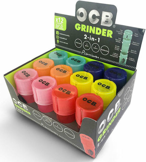 Ocb Grinder Grinder Grater Plastic Medtainer 2 1 Spațiu de depozitare Diverse culori