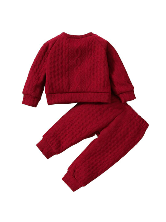 TakTakBaby Kinder Sweatpants Set - Jogginganzug Bordeaux 2Stück