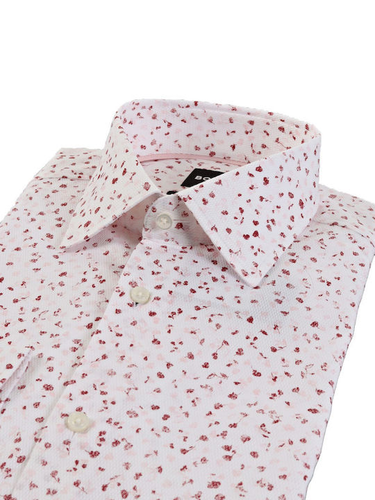 Hugo Boss Men's Shirt Long Sleeve Floral White