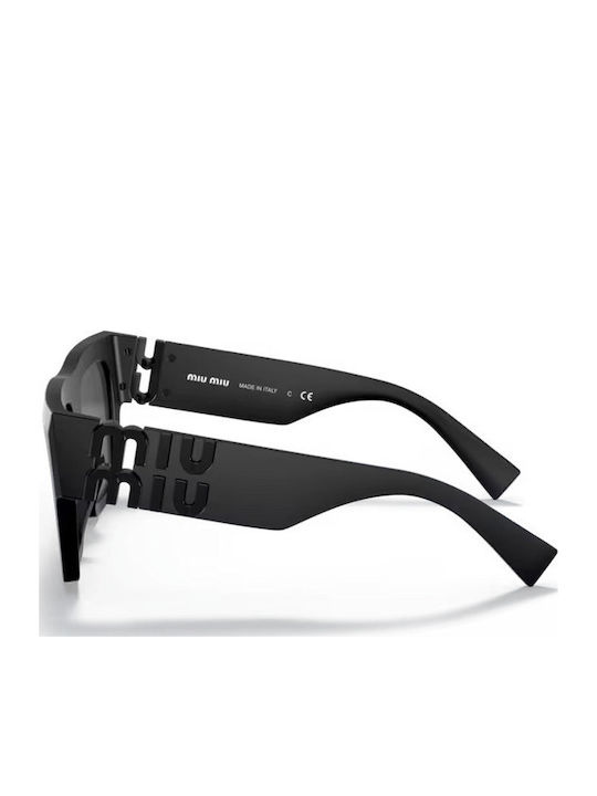 Miu Miu Damentaschen Sonnenbrille mit Schwarzem Horn umrandetem Rahmen und Grauen Gläsern