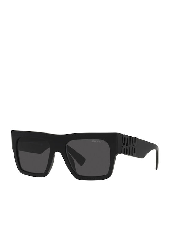 Miu Miu Damentaschen Sonnenbrille mit Schwarzem Horn umrandetem Rahmen und Grauen Gläsern