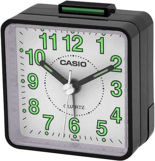 Casio Ceas De Masă Cu Indicatori Plastic Cu Ceas Deșteptător Negru TQ-140-1BEF
