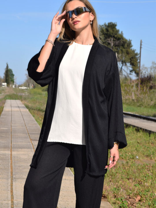 Set pentru femei Set 3 piese plisat alb negru Set alb negru Ref.vel80