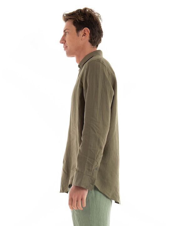 Drykorn Men's Shirt Linen Khaki