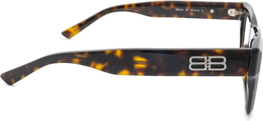 Balenciaga Kunststoff Brillenrahmen Braun Schildpatt BB0240O-002