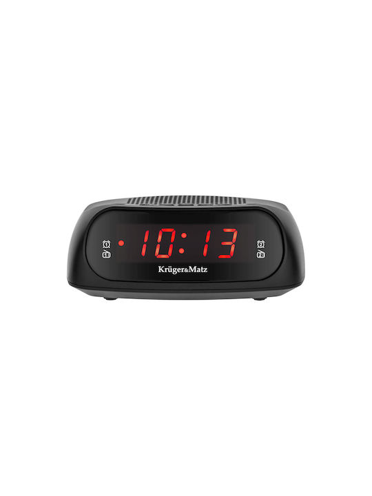 Kruger & Matz Tischuhr Digital LED mit Wecker & Tischradio Schwarz KM0824