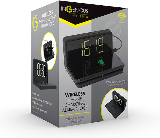 The Source Wireless Επιτραπέζιο Ψηφιακό Ρολόι με Ξυπνητήρι & Ασύρματη Φόρτιση 94114