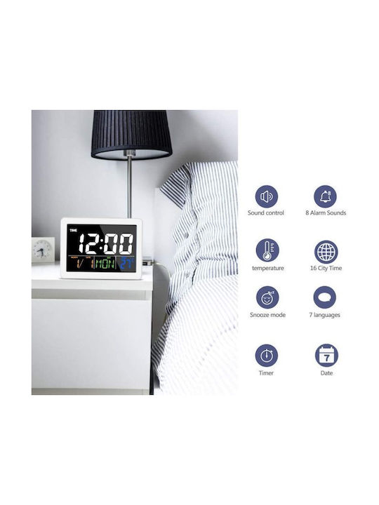 Tisch-Digitaluhr mit Wecker Schwarz 902002_b