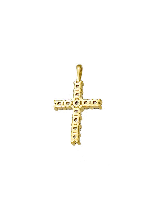 18K Gold Kreuz mit Diamanten DC097