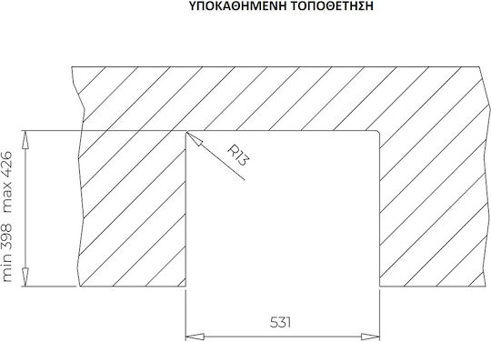 Teka American Professional 60 M-XP 1B 115000055 Drop-In Мивка Inox Сатен Ш59.6xД46.8см Сребрист