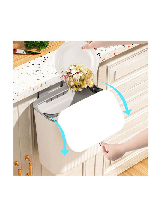 Home Use Waste Bin Waste Plastic for Cabinet Gray 9lt 1pcs