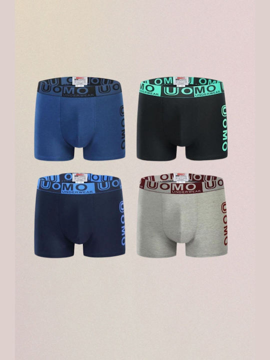 Uomo Herren Boxershorts Colorful 4Packung