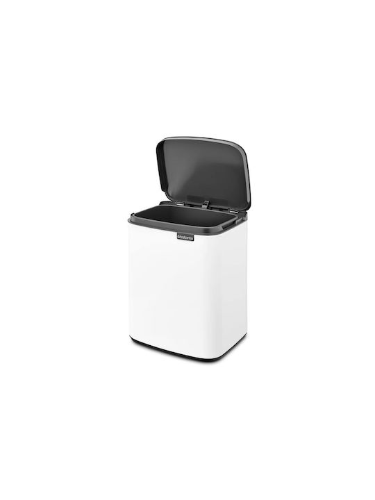 Brabantia Κάδος Bo Απορριμμάτων Πλαστικός με Αιωρούμενο Καπάκι Λευκός 7lt