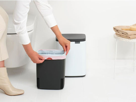 Brabantia Κάδος Bo Απορριμμάτων Πλαστικός με Αιωρούμενο Καπάκι Λευκός 7lt