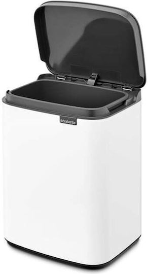 Brabantia BO Trash Bin Waste Bin Plastic with Oscillating Lid White 4lt