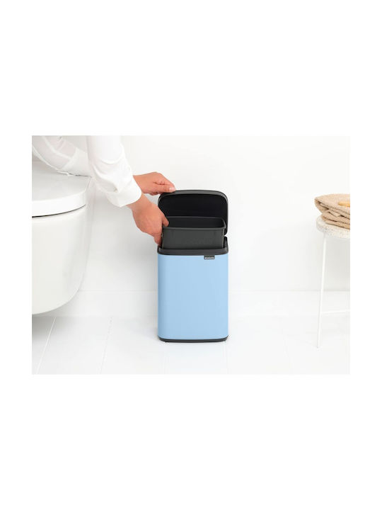 Brabantia Bo Small Waste Bin Plastic with Oscillating Lid Dreamy Blue 4lt