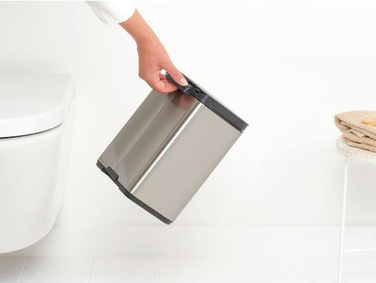 Brabantia Κάδος Bo Small Απορριμμάτων Πλαστικός Ασημί 4lt