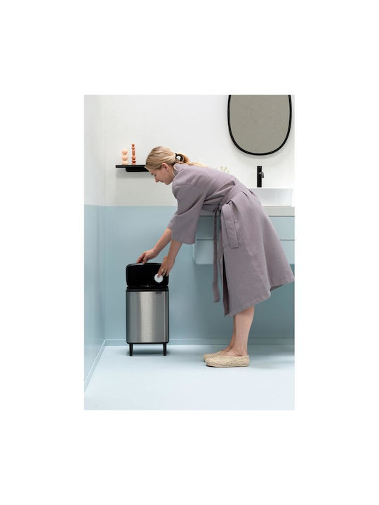 Brabantia Coș De Gunoi Bo Small Hi Plastic Împingeți Argintiu 12lt